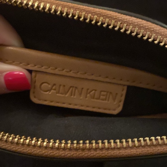 Brown, adjustable crossbody, Calvin Klein purse with gold hardware. - Picture 8 of 12